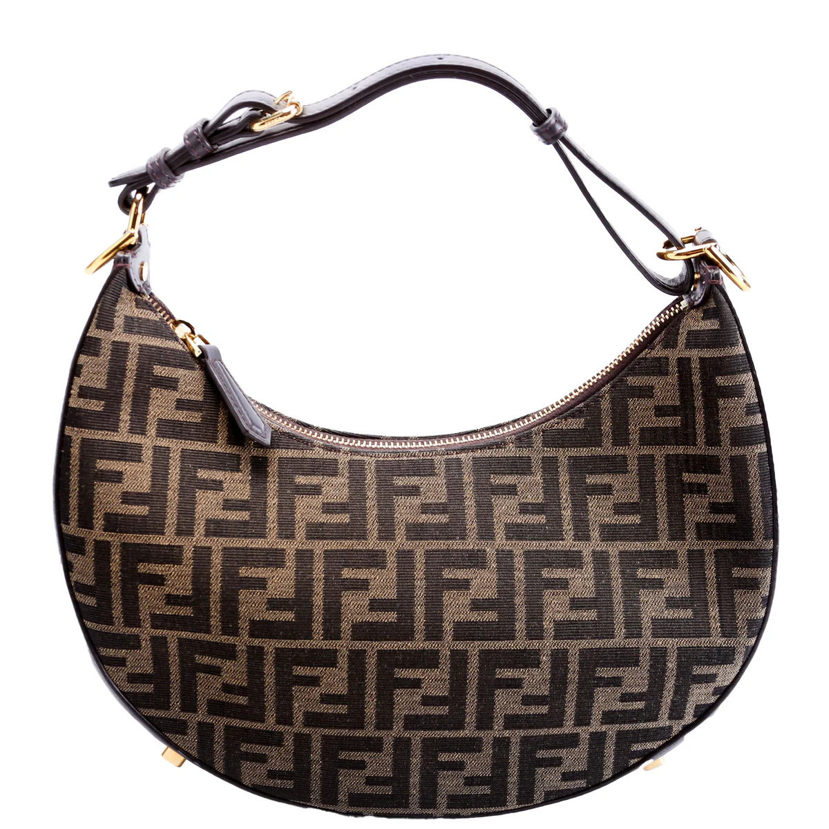 8BR798 Fendigraphy Small Zucca Hobo Brown | Keeks Designer Handbags