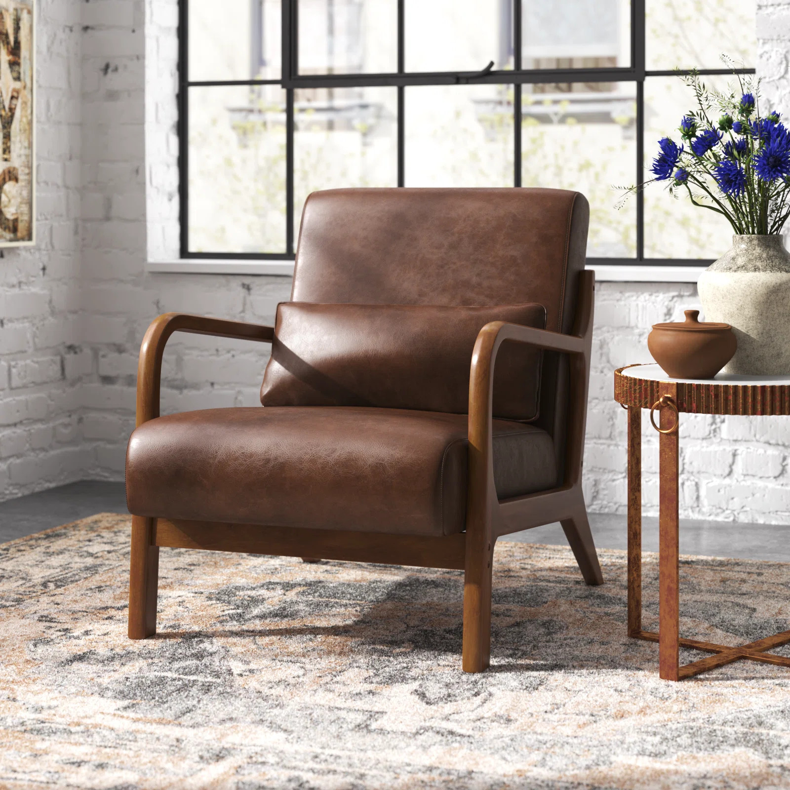 Bradley Faux Leather Armchair | Wayfair North America