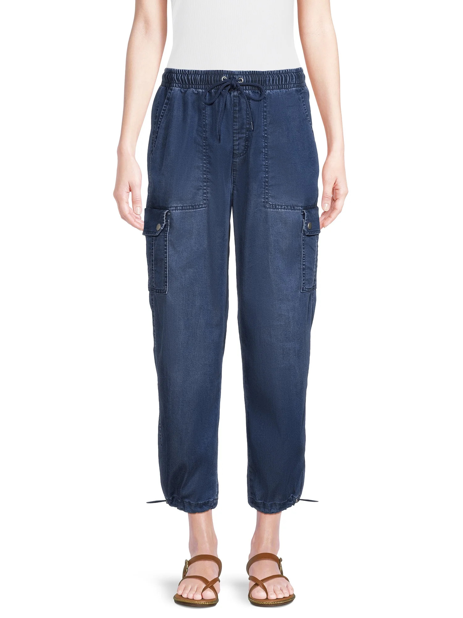 Time and Tru Women's Parachute Cargo Jogger Pants, 29" Inseam, Sizes XS-XXL - Walmart.com | Walmart (US)
