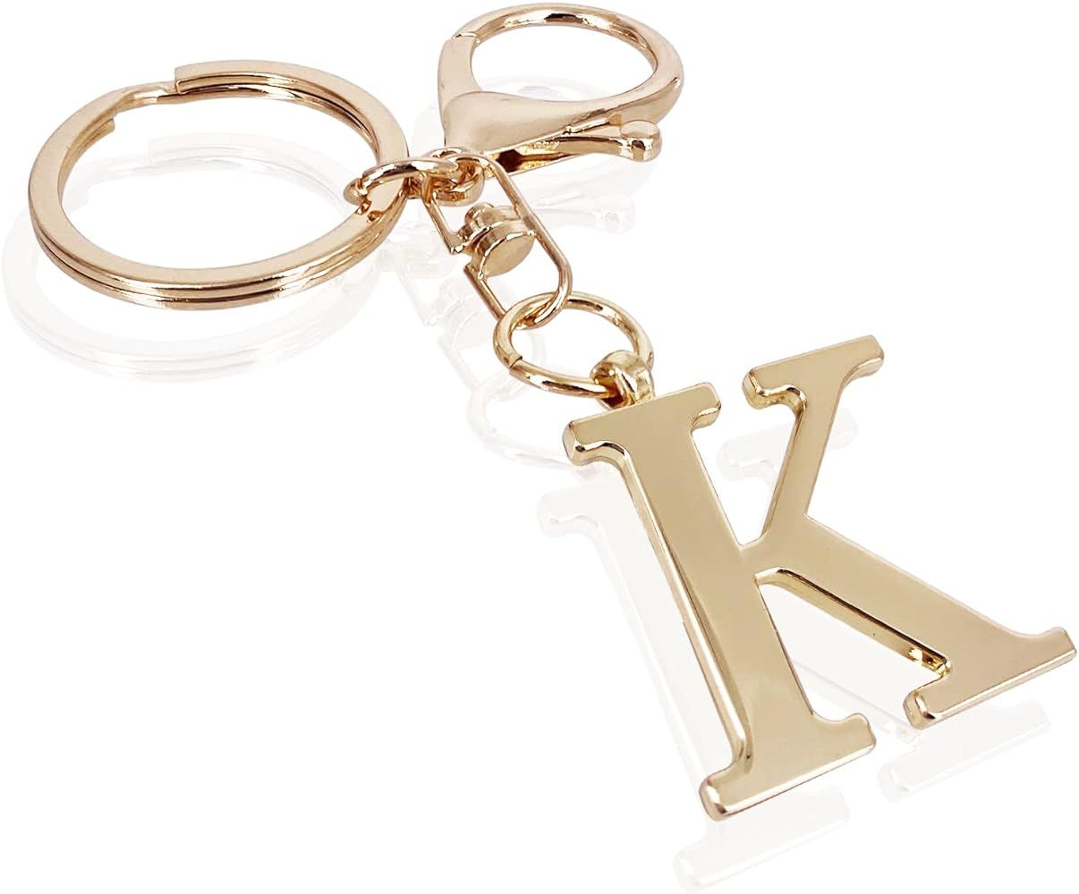 LAXPICOL Gold Letter A-Z Keychain for Women Men Purse Handbags Metal Alphabet Initial Letter Key ... | Amazon (US)