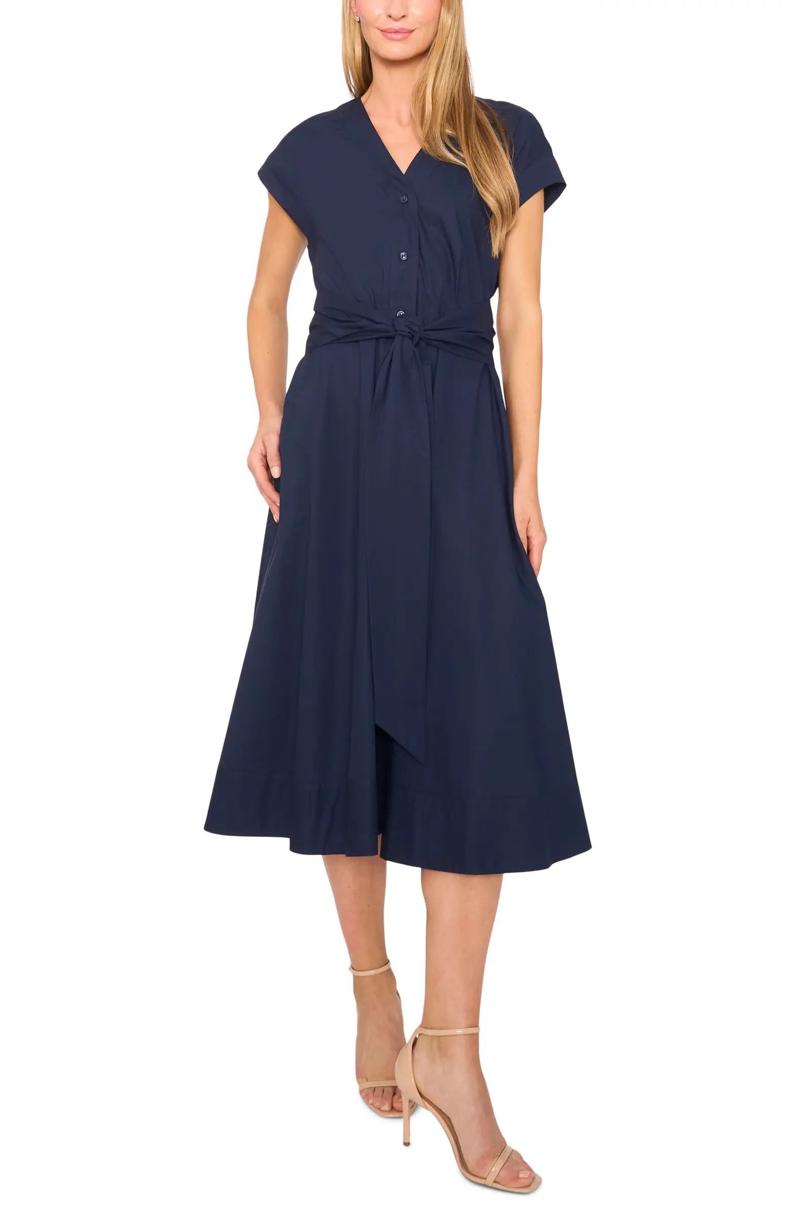 Tie Front A-Line Dress | Nordstrom