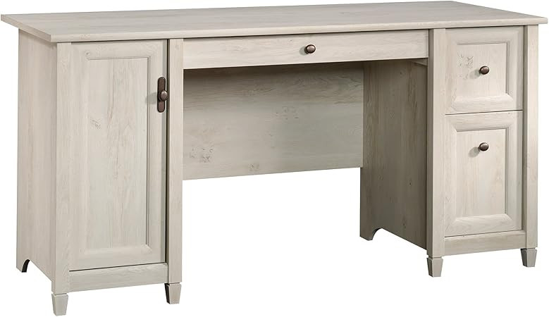 Sauder Edge Water Computer Desk, L: 59.06" x W: 23.23" x H: 29.02", Chalked Chestnut finish | Amazon (US)