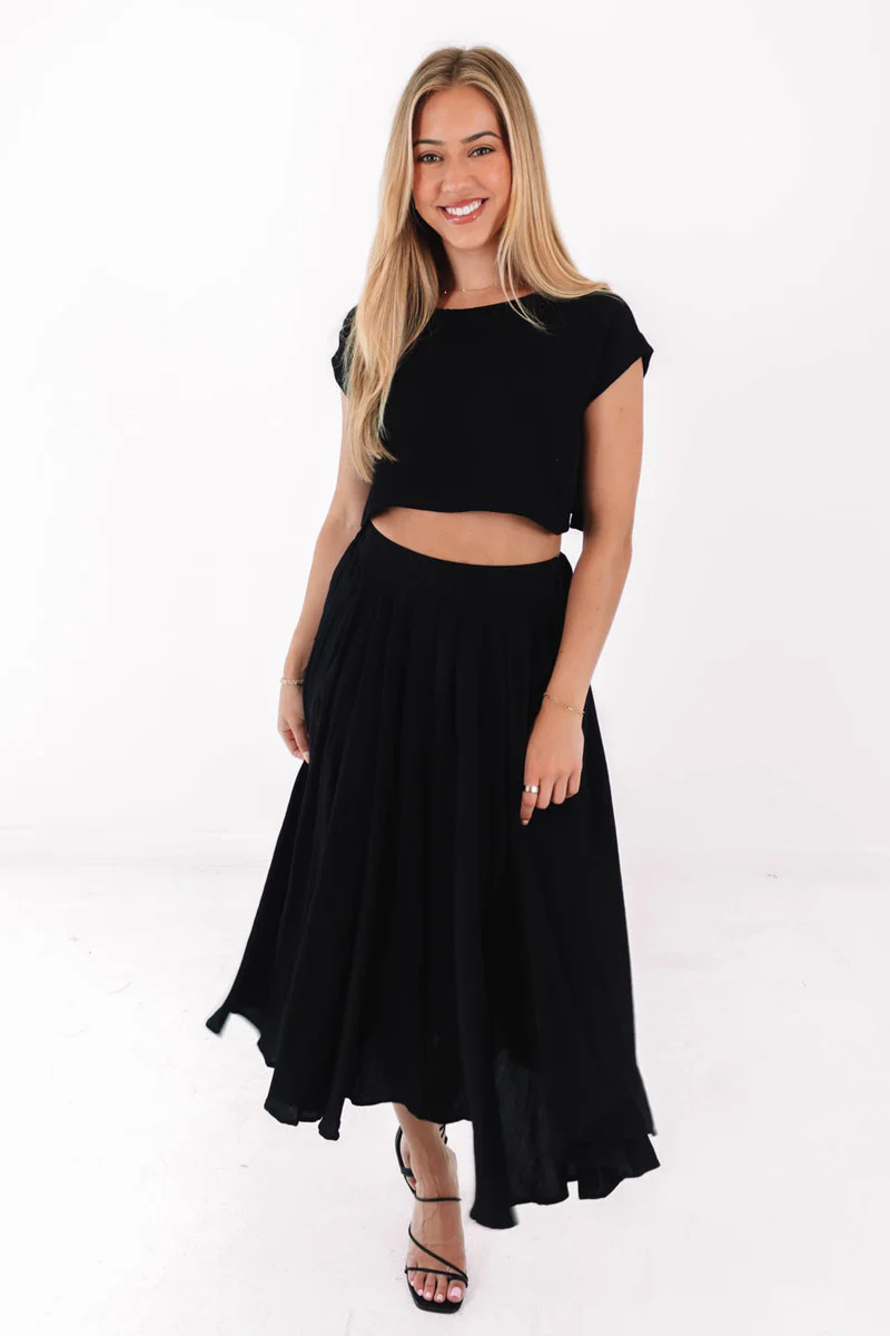 Star Gazer Crop Top - Black | The Impeccable Pig