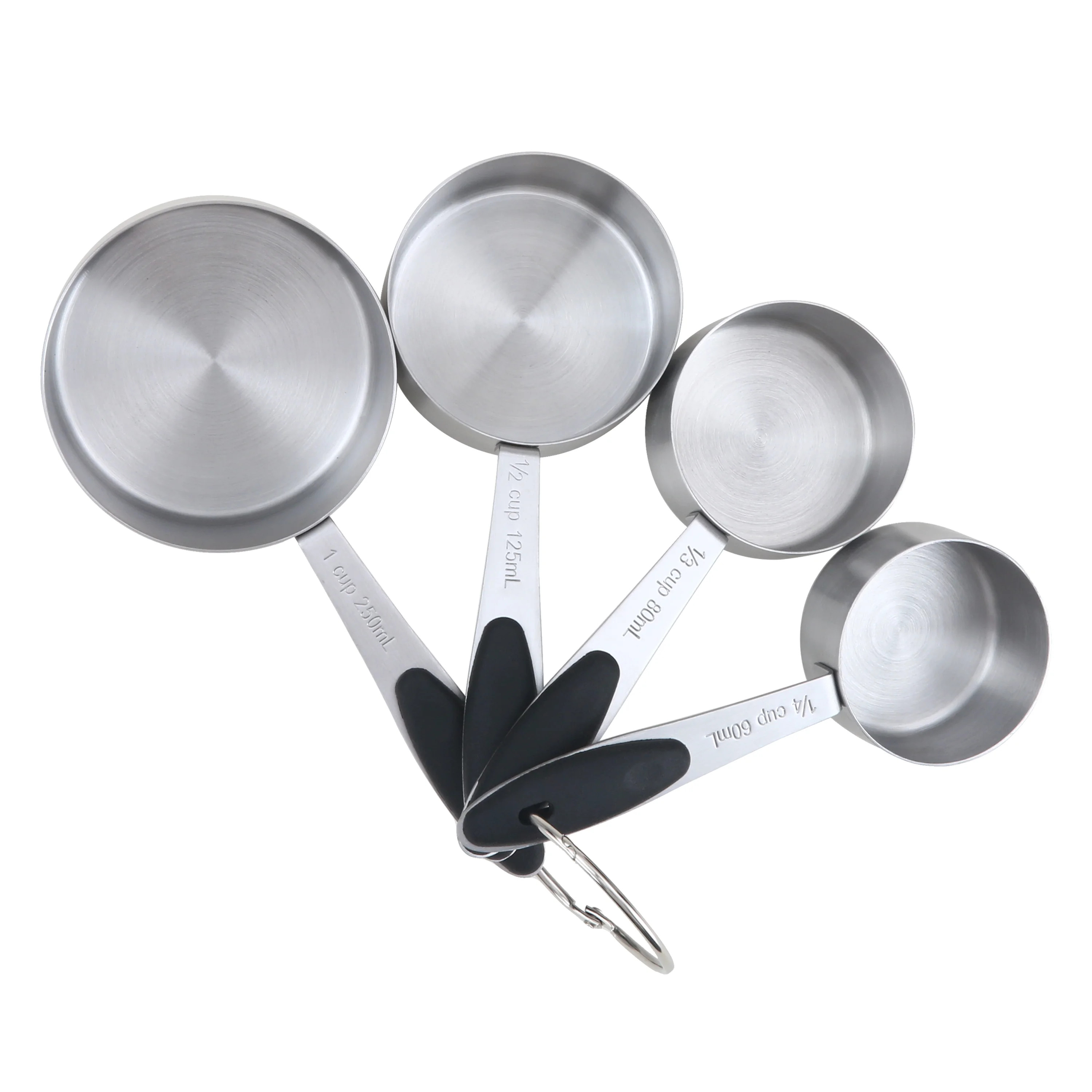 Mainstays 4-Piece Stainless Steel Measuring Cups Easy Grip Handles Silver | Walmart (US)