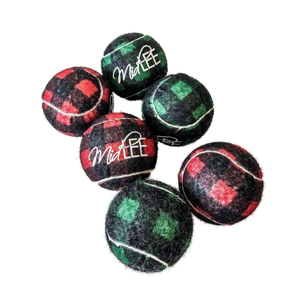 Midlee Dog Christmas Plaid Tennis Balls | Target