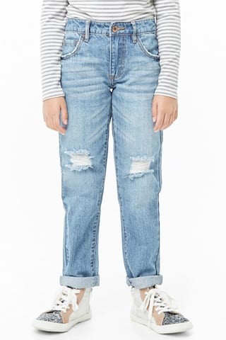 Girls Distressed Boyfriend Jeans (Kids) | Forever 21 (US)