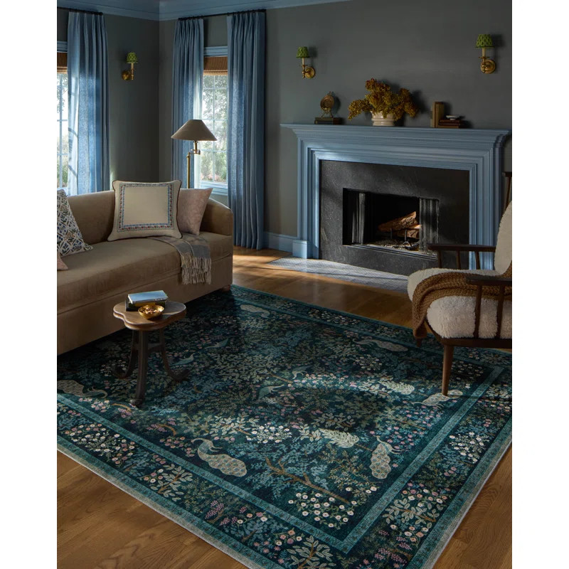 Rifle Paper Co. x Loloi Canopy Teal Area Rug | Wayfair North America