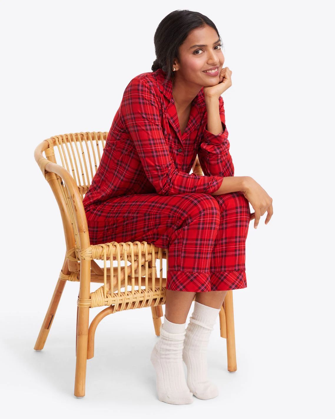 Linda Pajama Set in Elle Plaid | Draper James (US)