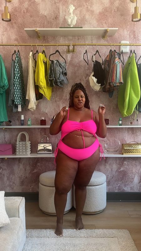 Pink plus size swimsuit 

#LTKSwim #LTKPlusSize #LTKVideo