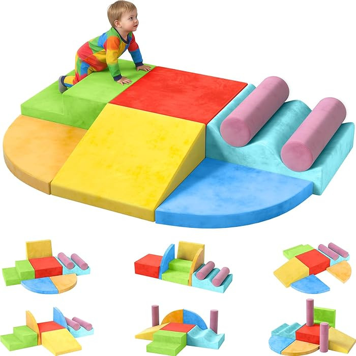 YENING Foam Climbing Blocks for Toddlers 1-3 Baby Climbing Toys for 1 Year Old Soft Play Set for ... | Amazon (US)