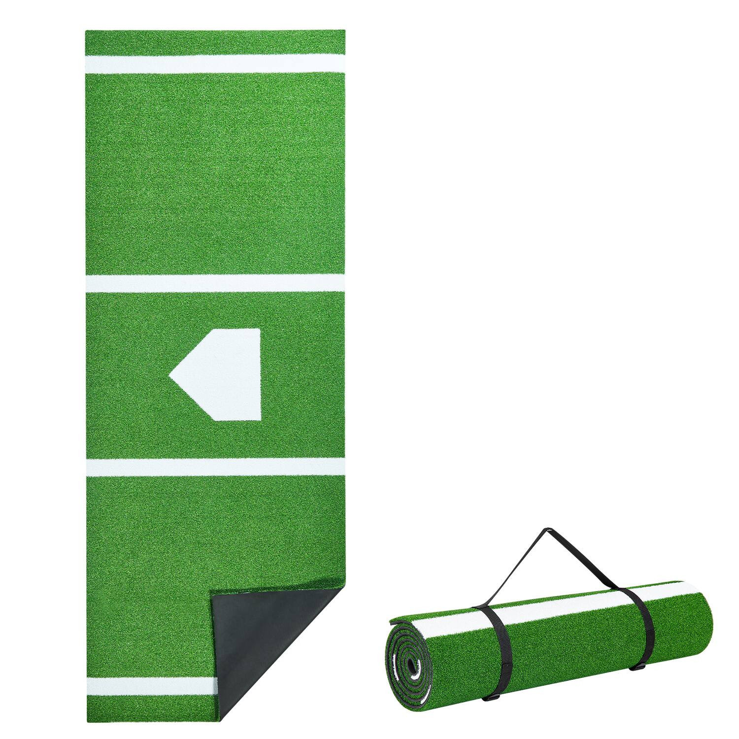 VEVOR - 10x3.8 ft Baseball Softball Hitting Batting Mat, Indoor/Outdoor Anti-Slip Anti-Fade Softball Mat - Green | Best Buy U.S.