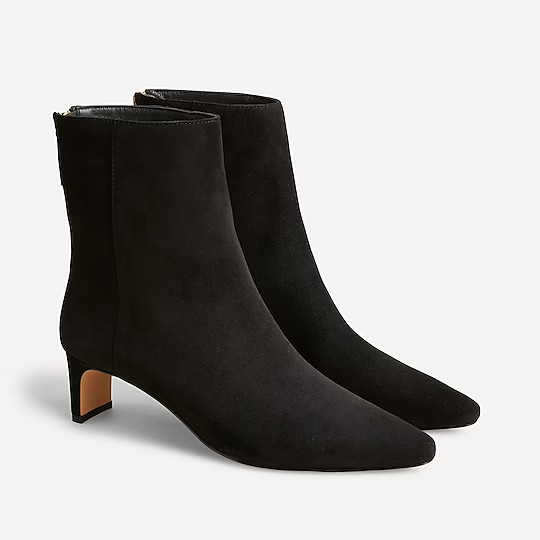 Low-heel suede ankle boots | Black Booties | Holiday Outfit | J.Crew | J. Crew US