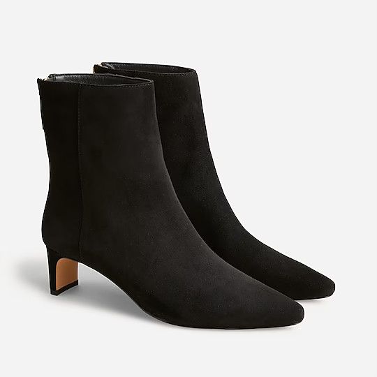 Low-heel suede ankle boots | Black Booties | Holiday Outfit | J.Crew | J.Crew US