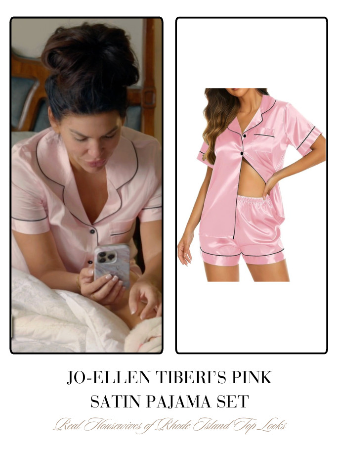Jo-Ellen Tiberi's Pink Satin Pajama Set 

 