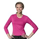WonderWink Womens Silky Long Sleeve Tee Medical Scrubs Shirts, Hot Pink, X-Small US | Amazon (US)