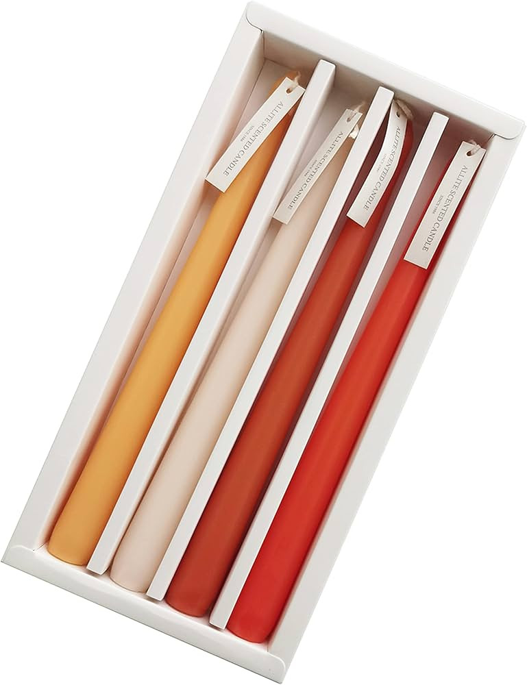 4 PCS Citrus Scented Taper Candles Gradient Orange Candlesticks Smokeless Candle Colorful Long Ca... | Amazon (US)
