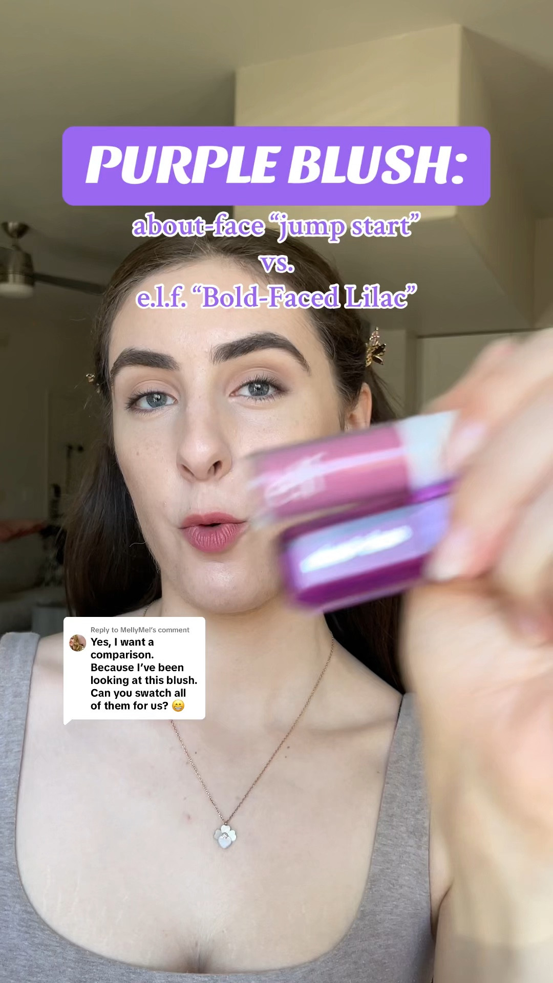 PURPLE BLUSHES about-face “jump start” compared to elf “bold-faced lilac"

#LTKfindsunder100 #LTKbeauty #LTKfindsunder50