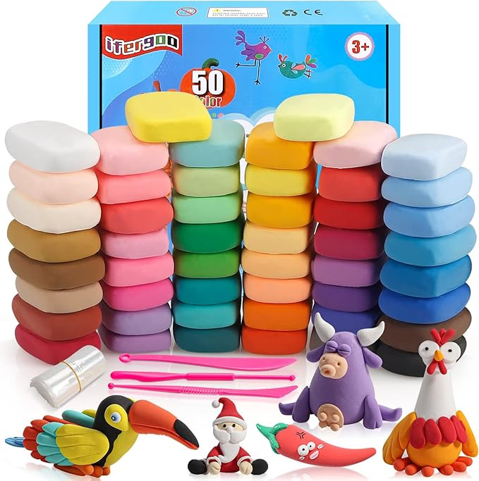 Modeling Clay - 50 Colors Air Dry Clay, DIY Molding Magic Clay for Slime add ins & Slime Supplies... | Amazon (US)