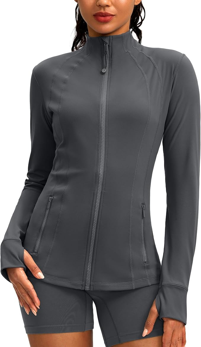 G Gradual Women's Zip Up Workout Jackets with Pockets Slim Fit Cottony Soft Jacket for Running At... | Amazon (US)