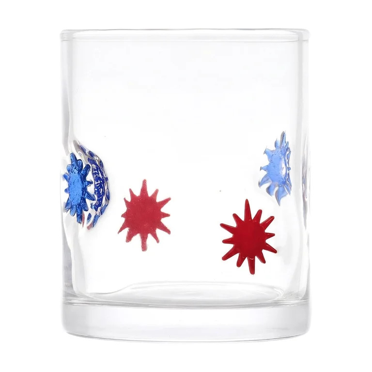 Thyme & Table 12 fl oz Red and Blue Patriotic Fireworks Charm Drinking Glasses, Set of 2 | Walmart (US)