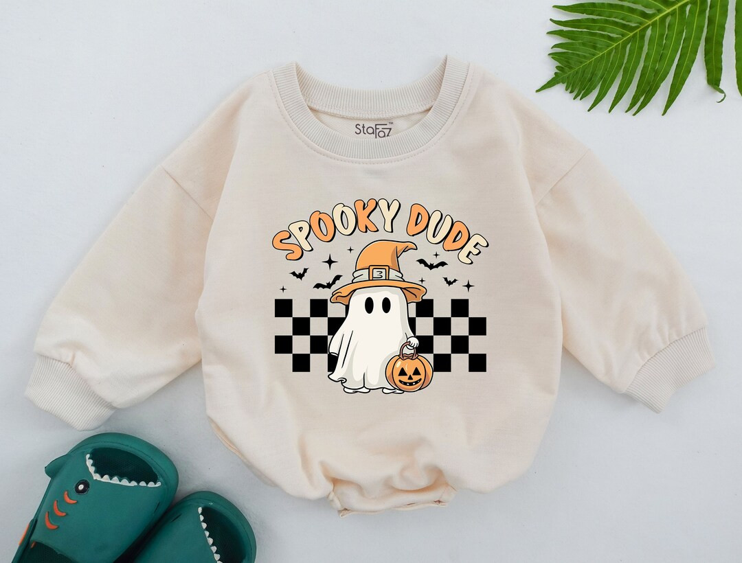 STAFAZ Spooky Dude Baby Romper Retro Boys Halloween - Etsy | Etsy (US)