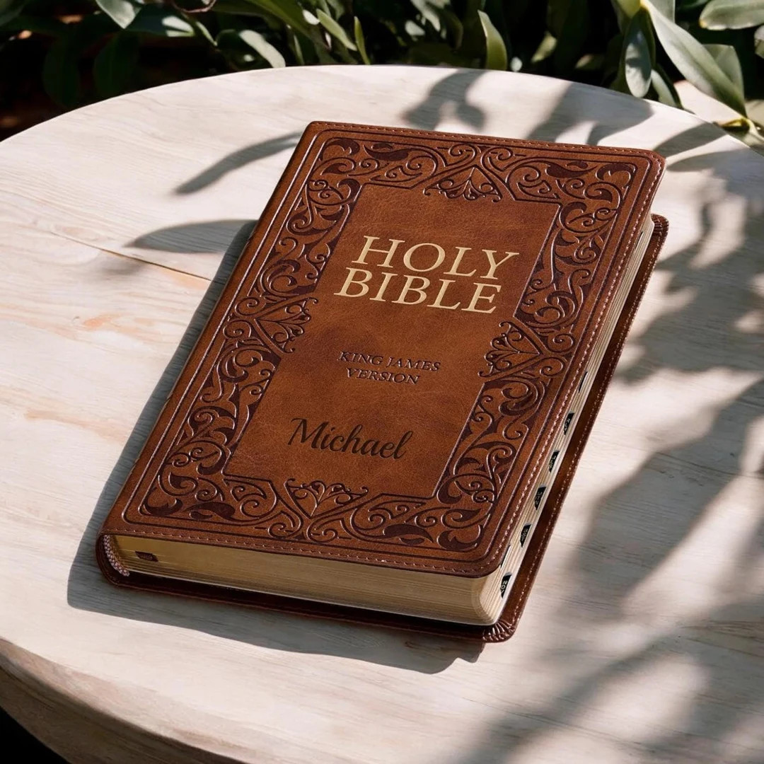 Personalized King James HOLY BIBLE Custom Engraved Church Christian Valentines Gift for Him Men D... | Etsy (US)