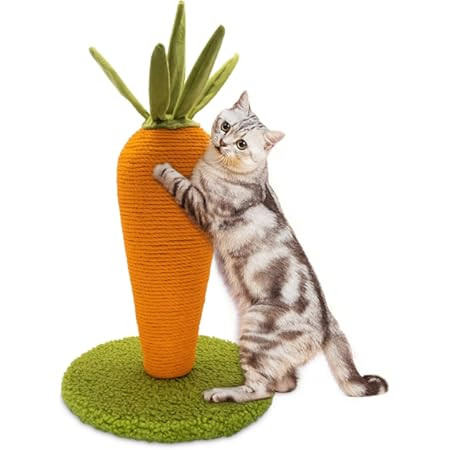 Carrot Cat Scratching Post, 17'' Cute and Fun Sisal Cat Scratcher for Indoor Cats and Kittens | Amazon (US)