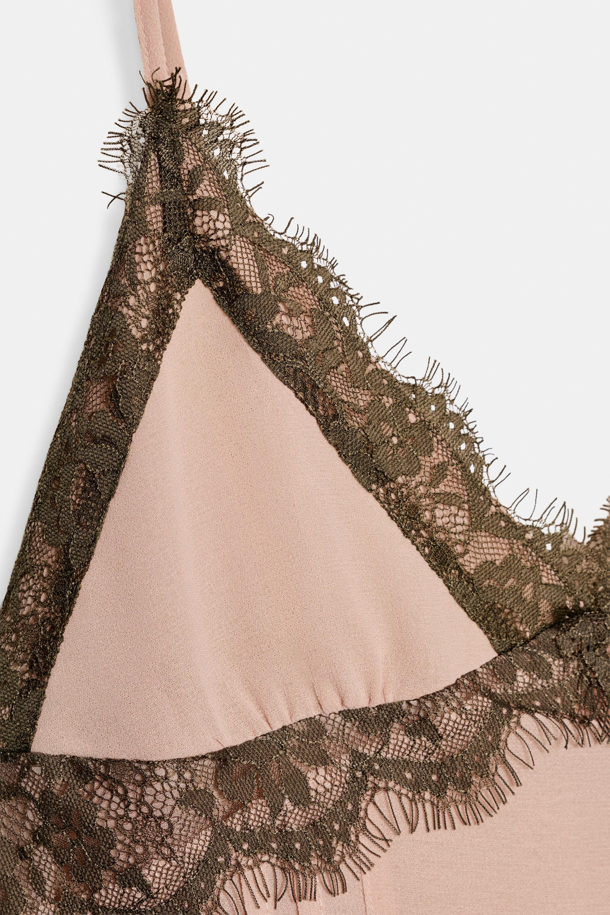 SHORT COMBINATION LACE DRESS | Zara US