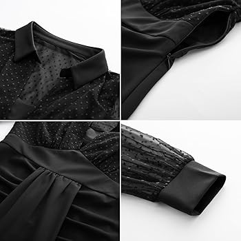 Belle Poque Womens Vintage Dress Mesh Long Sleeve Dress Ruched Dress for Work | Amazon (US)
