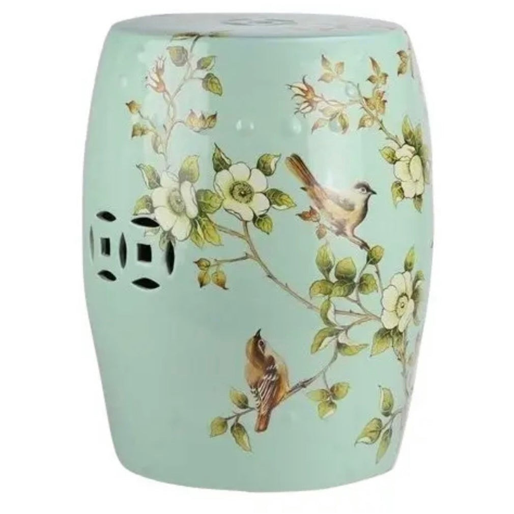 Chinoiserie Pale Green Garden Seat | Sea Marie Designs