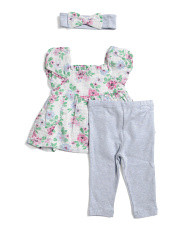 Newborn Girls 2pc Wild Roses Tunic And Leggings Set With Headband | Baby | Marshalls | Marshalls
