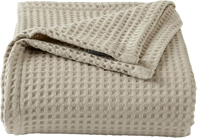 100% Cotton Waffle Weave Bed Blanket | Soft, Breathable, and Lightweight Blanket for All-Season |... | Amazon (US)