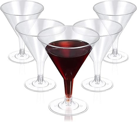 Clear Plastic Martini Glasses Disposable Martini Glasses, 6.5 OZ Disposable Plastic Cup Plastic D... | Amazon (US)