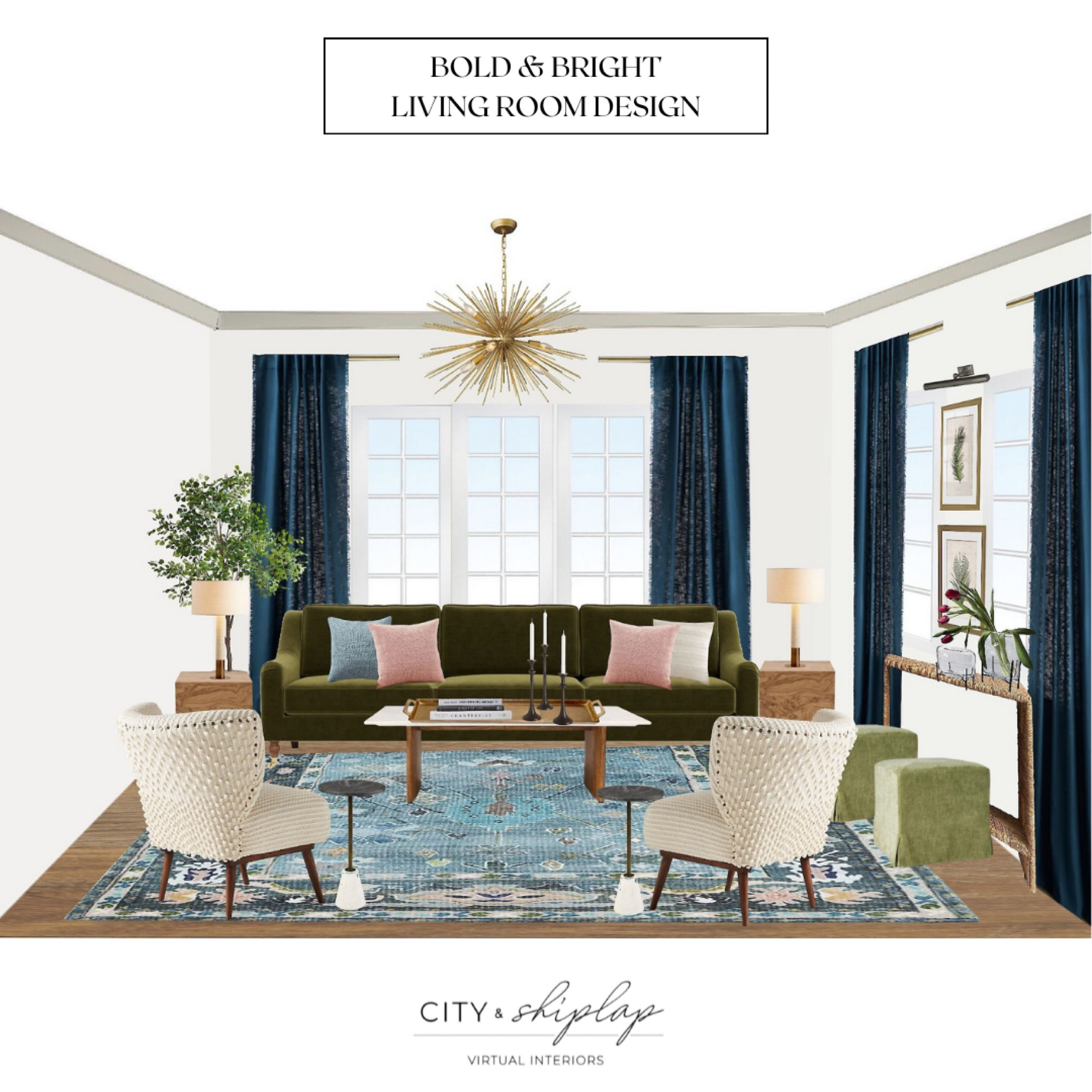 Bold & bright living room design 
Boho chic, colorful home, colorful area rug, eclectic home

#LTKHome