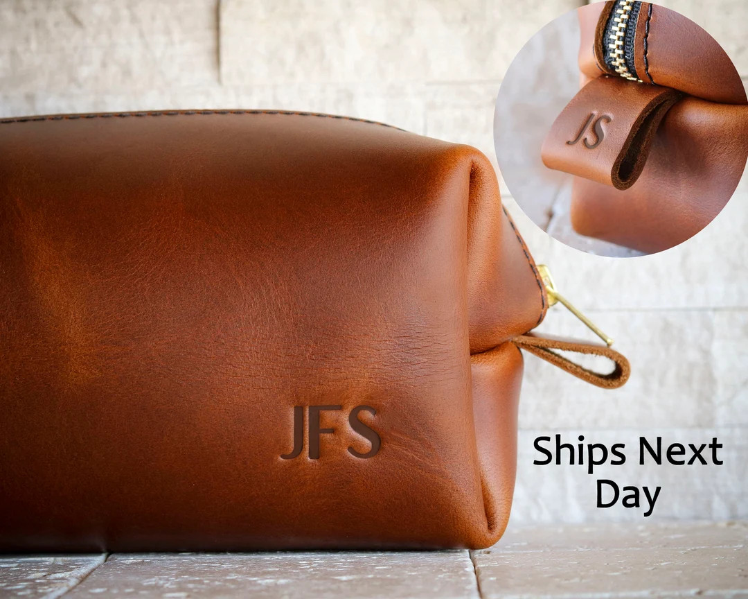 SHIPS Next DAY XL Leather Toiletry Bag Personalized Gift for - Etsy | Etsy (US)