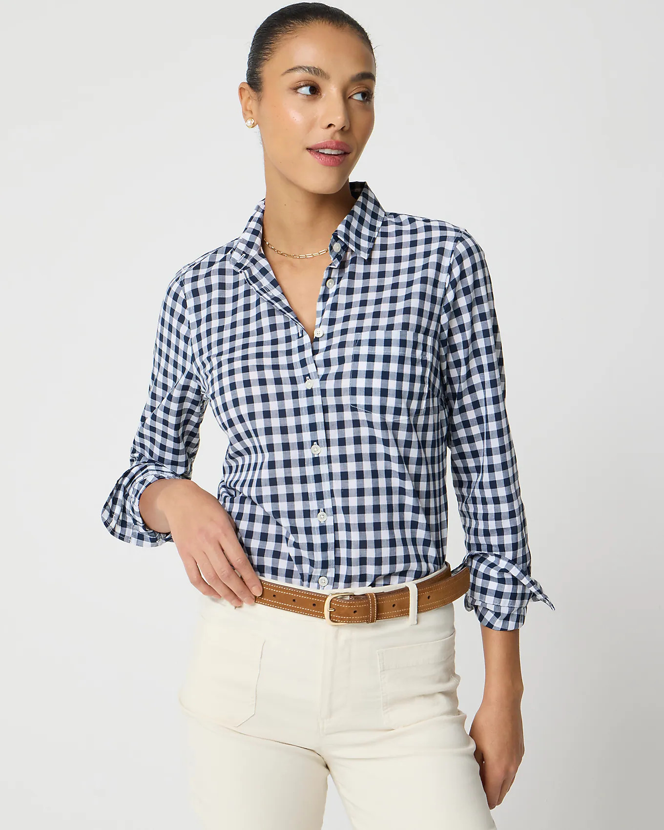 Gingham lightweight cotton shirt in signature fit | J.Crew Factory