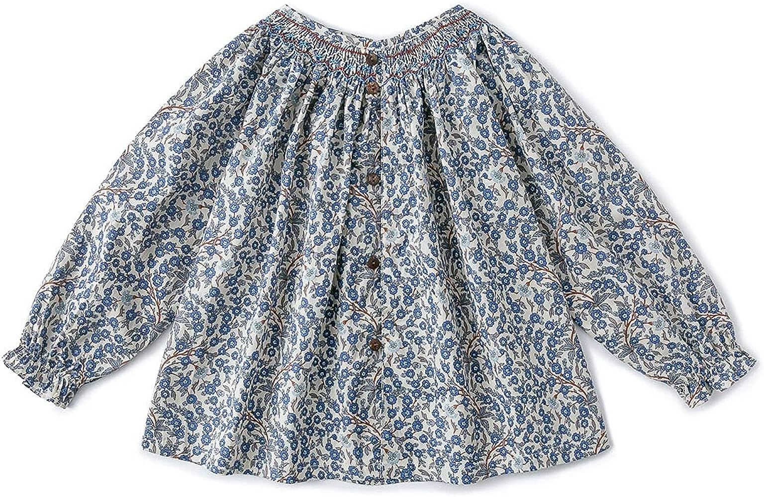 Curipeer Long Sleeve Baby Girls Blouse Casual Floral Toddler Girl Cotton Tops Shirt for Spring | Amazon (US)