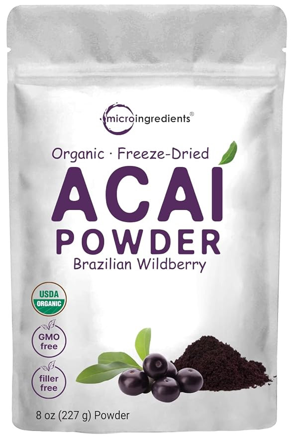 Organic Acai Powder, 8oz | 100% Natural Fruit Powder | Freeze-Dried Brazilian Wildberry Source | ... | Amazon (US)