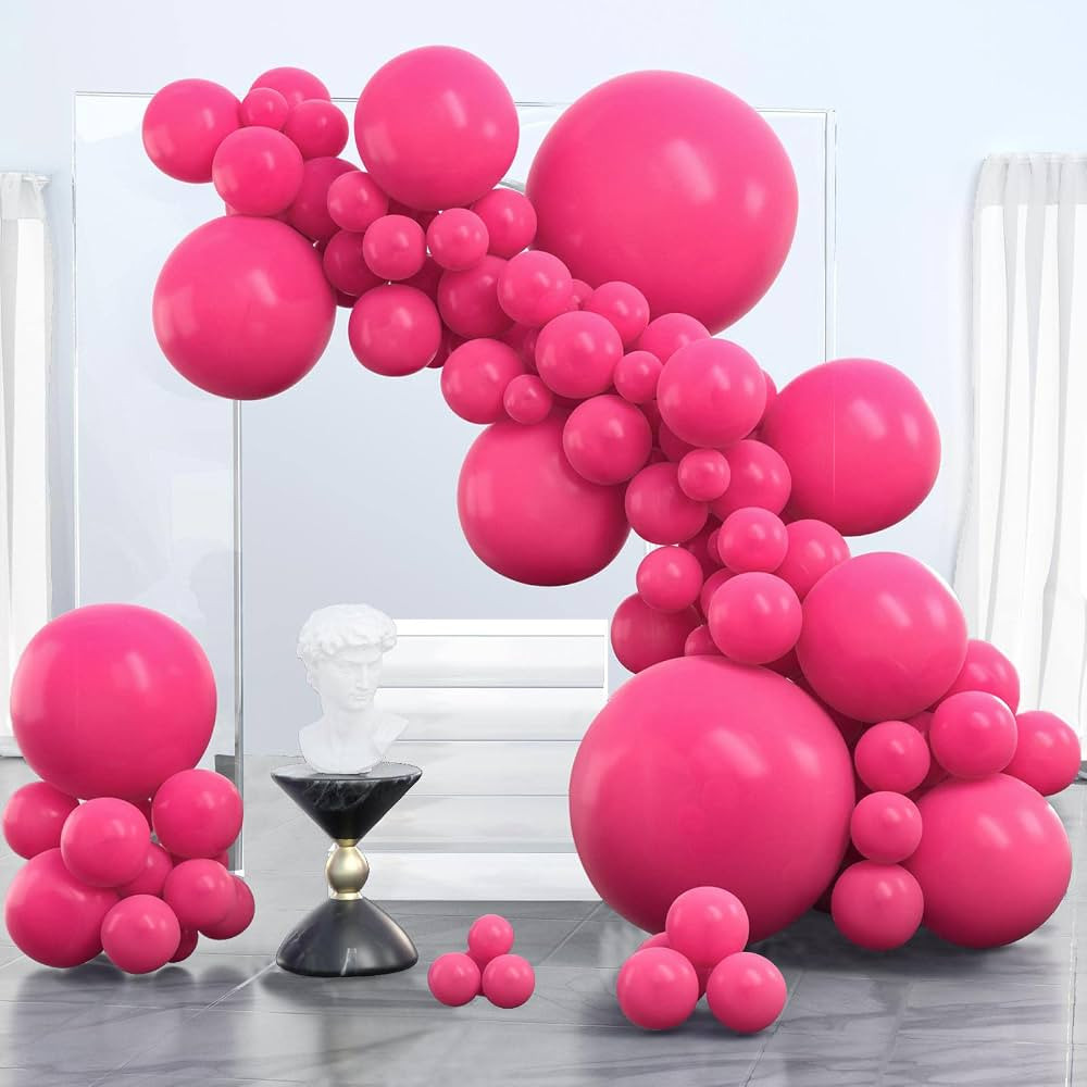 PartyWoo Magenta Balloons, 100 pcs Dark Pink Balloons Different Sizes Pack of 36 Inch 18 Inch 12 ... | Amazon (US)