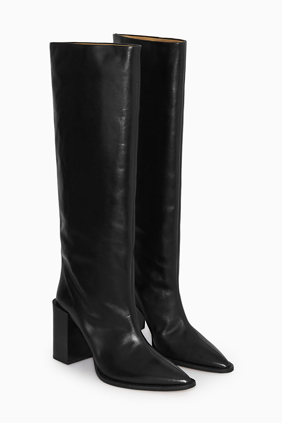 KNEE-HIGH POINTED LEATHER BOOTS | COS UK