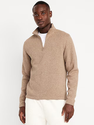 Sweater-Knit Fleece Quarter-Zip Pullover | Old Navy (US)
