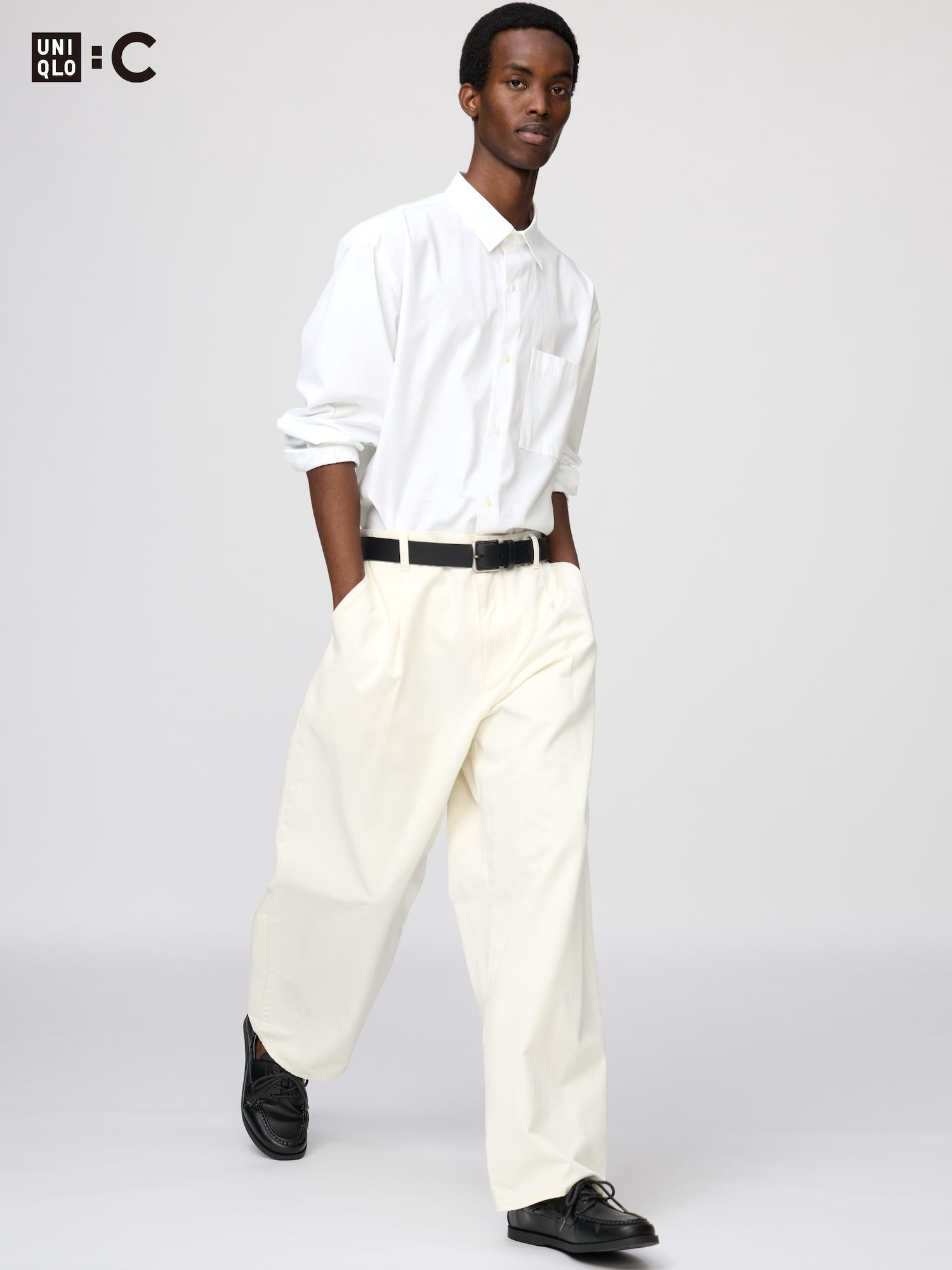 UNIQLO Men's Barrel Pants, Off White, 2XL, 100% Cotton | UNIQLO (US)