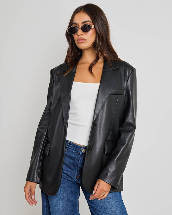 Lenny Oversized Faux Leather Blazer | City Beach (ANZ)