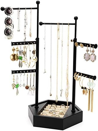 Emfogo Jewelry Organizer Stand - 6 Tier Jewelry Holder with Adjustable Height Necklace Holder Organi | Amazon (US)