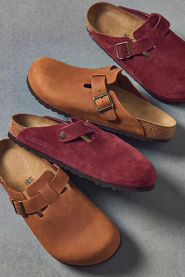 Birkenstock Boston Soft Footbed Clog in Mink Suede, Men's at Urban Outfitters | Urban Outfitters (US and RoW)