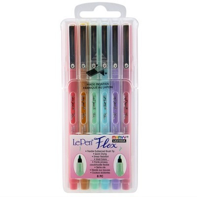 Marvy Uchida® Le Pen® Flex Brush Tip Pens, Retro Colors, Set of 6 | Target