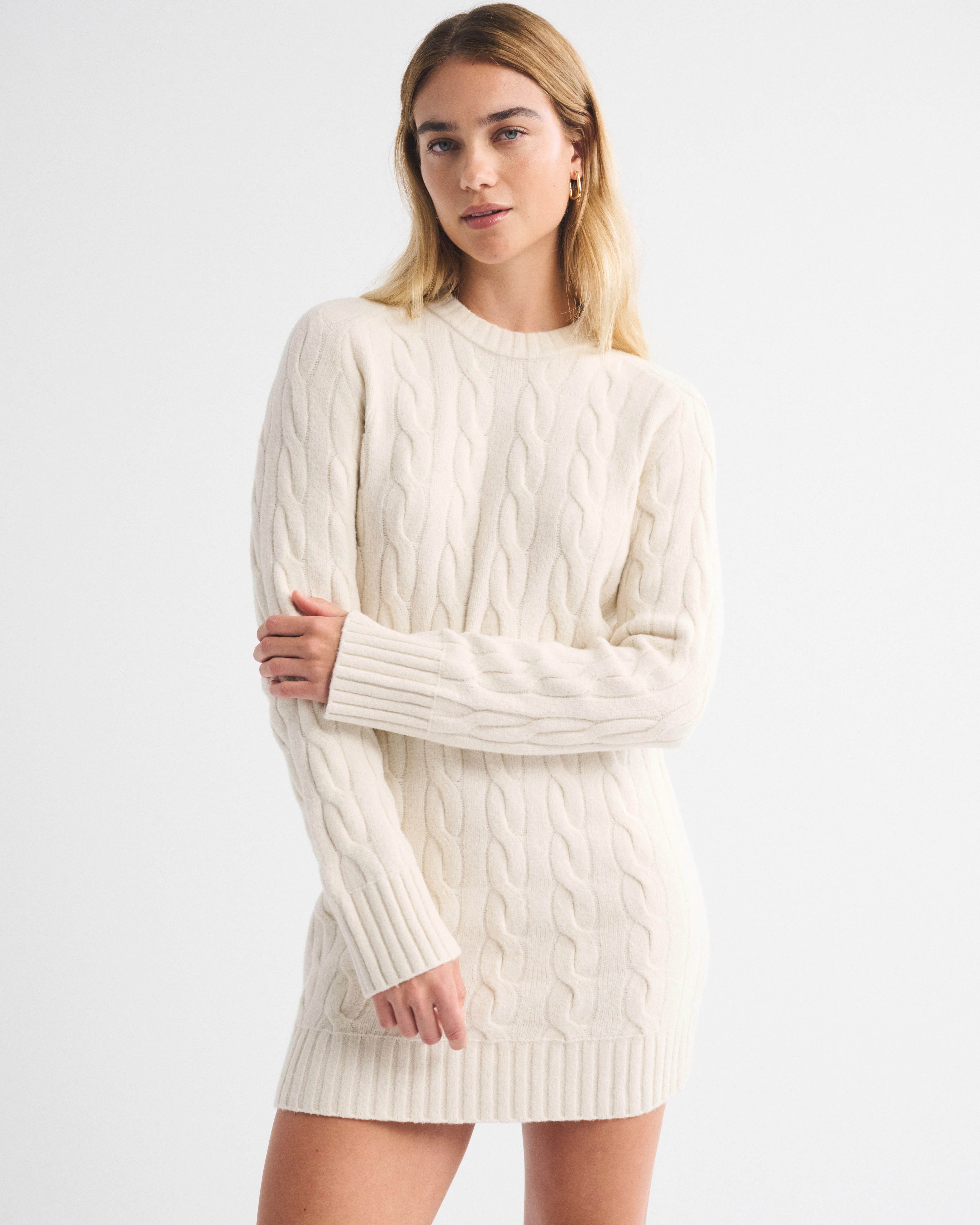 A&F Madeline Cable Mini Sweater Dress | Abercrombie & Fitch (US)
