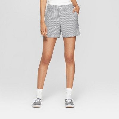 Women's Striped High-Rise Seersucker Chino Shorts - A New Day™ Navy/White | Target