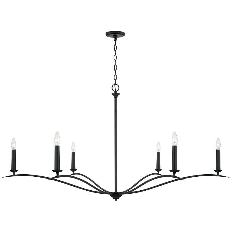 Capital Grady 57" Wide Black Iron 6-Light Chandelier | Lamps Plus
