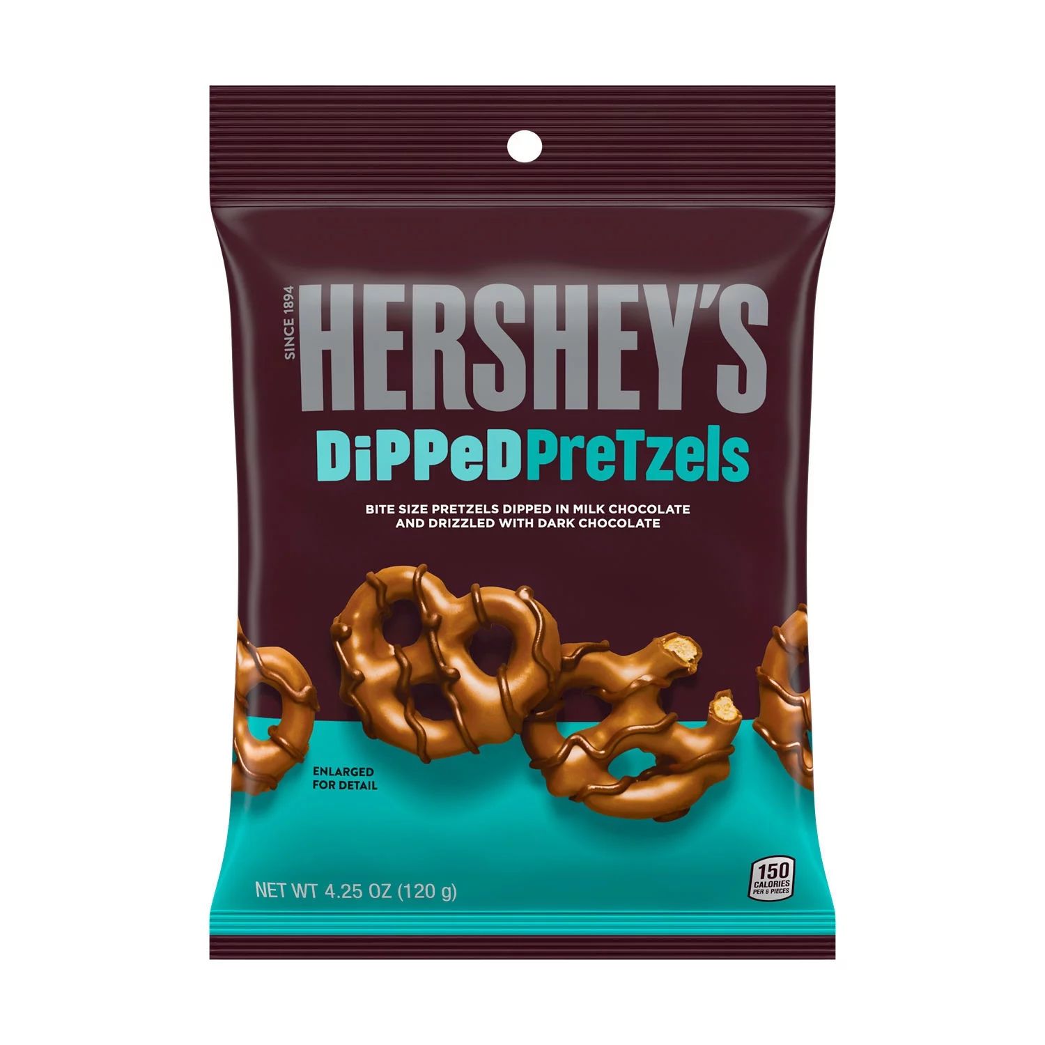 Hershey's Milk and Dark Chocolate Covered Dipped Pretzels Candy, Bag 4.25 oz | Walmart (US)
